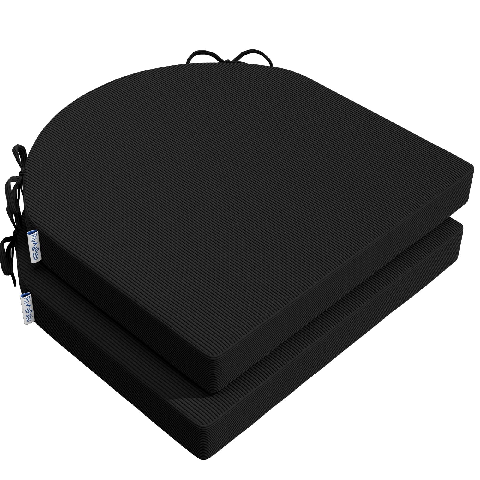Juego de 2 cojines de asiento de 50x50 cm en color negro para sillas