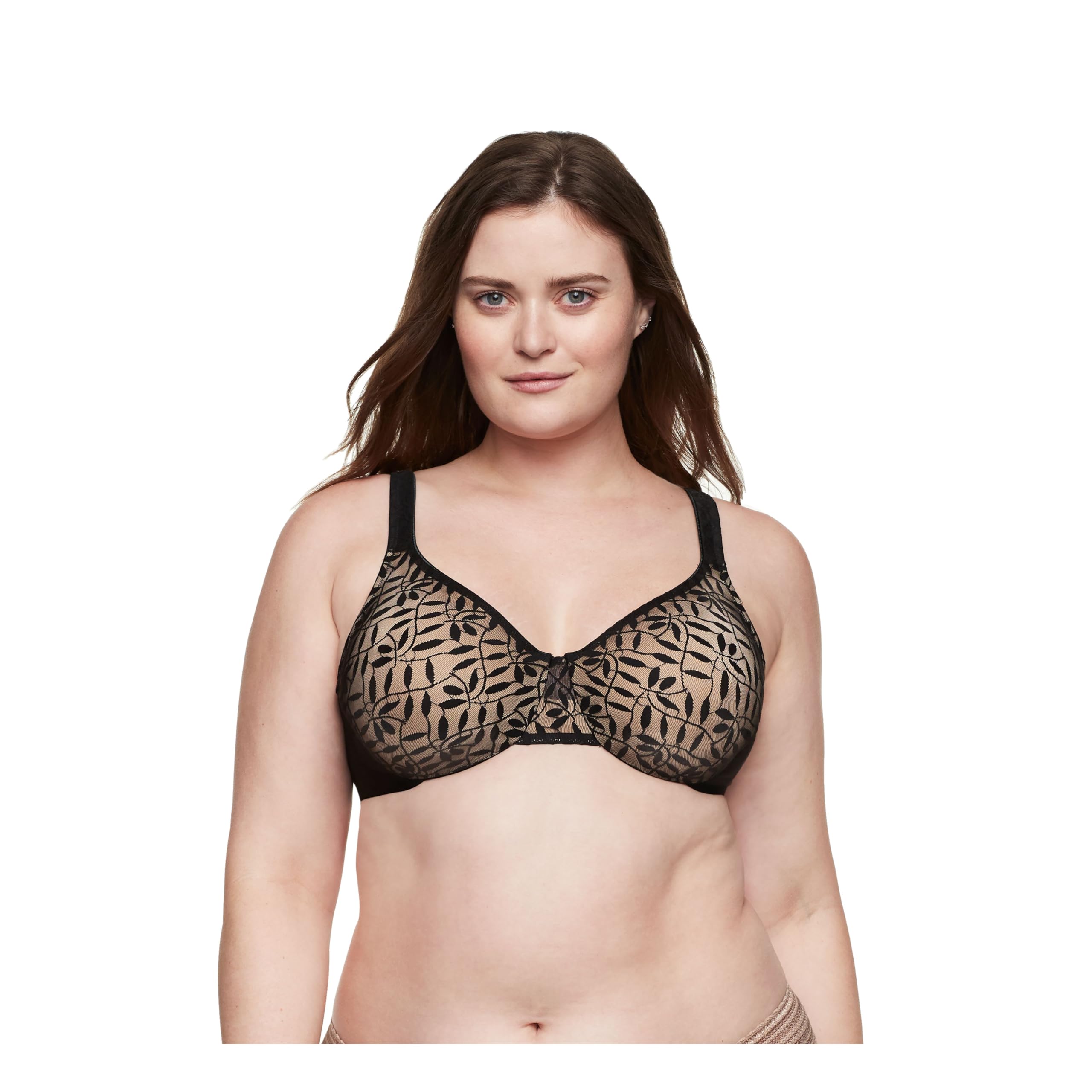 Olga Women's Sheer Leaves Minimizer Bra