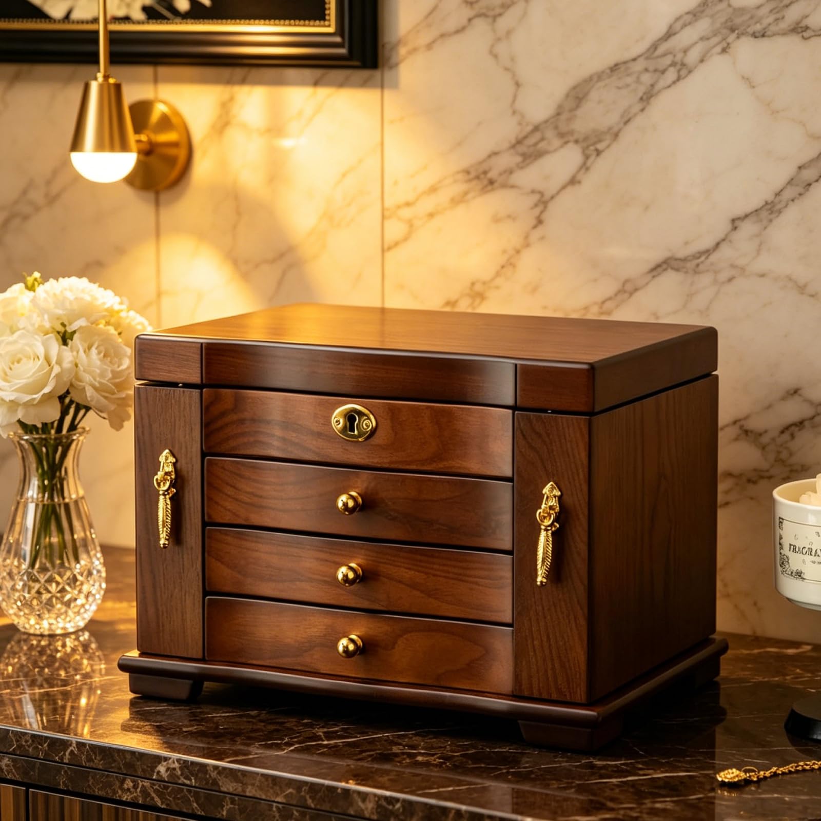 Amazon.com: Kinsuite Jewelry Box - 4-tie Mirror & Multiple Drawers