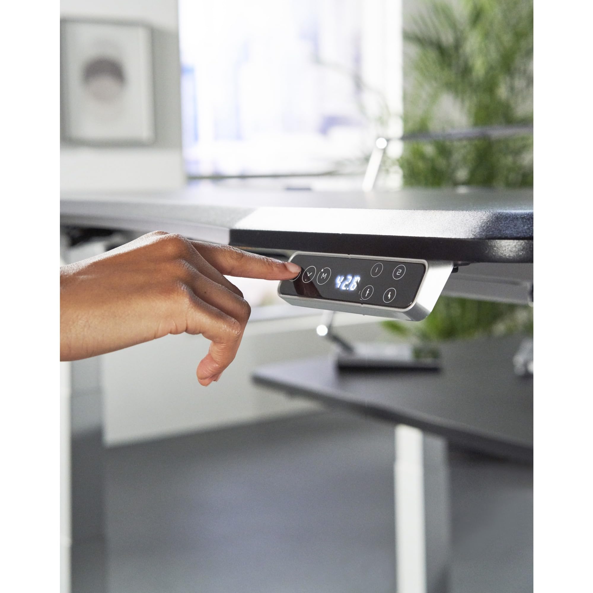 WorkPro Electric 60 W Height-Adjustable Standing Desk with Wireless Charging Black — view 6