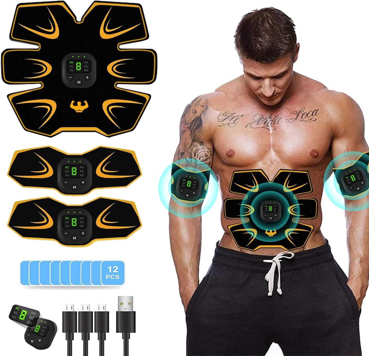Moonssy ABS Trainer Muscle Stimulator,EMS Muscle Stimulator,Abs