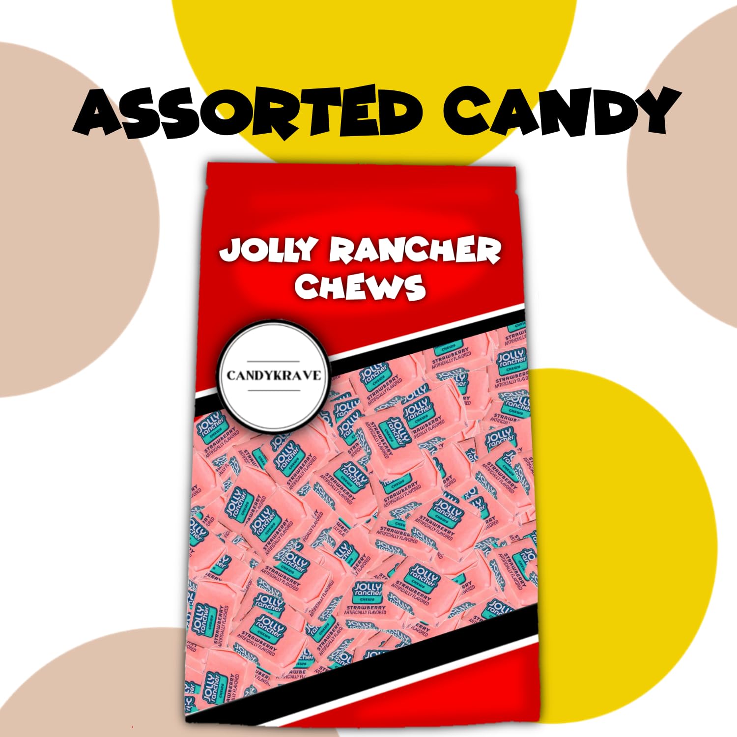 Jolly Rancherrs Chews Candy - Watermelon Flavor - 190 Pieces of Intense Watermelon Blast - Individually Wrapped Delicious Candy Chews for Birthdays, Easter, Christmas & Pantry (2 lbs)