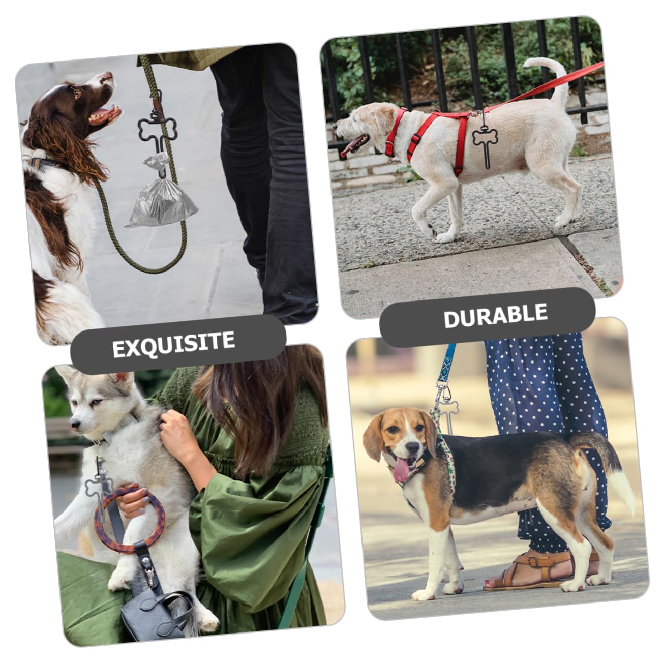 Toddmomy 40 Piezas Clip para bolsa caca rugerizado Accesorio para recoger excrementos dispensador bolsas basura para perros pinzas para bolsas basura para perros Correa