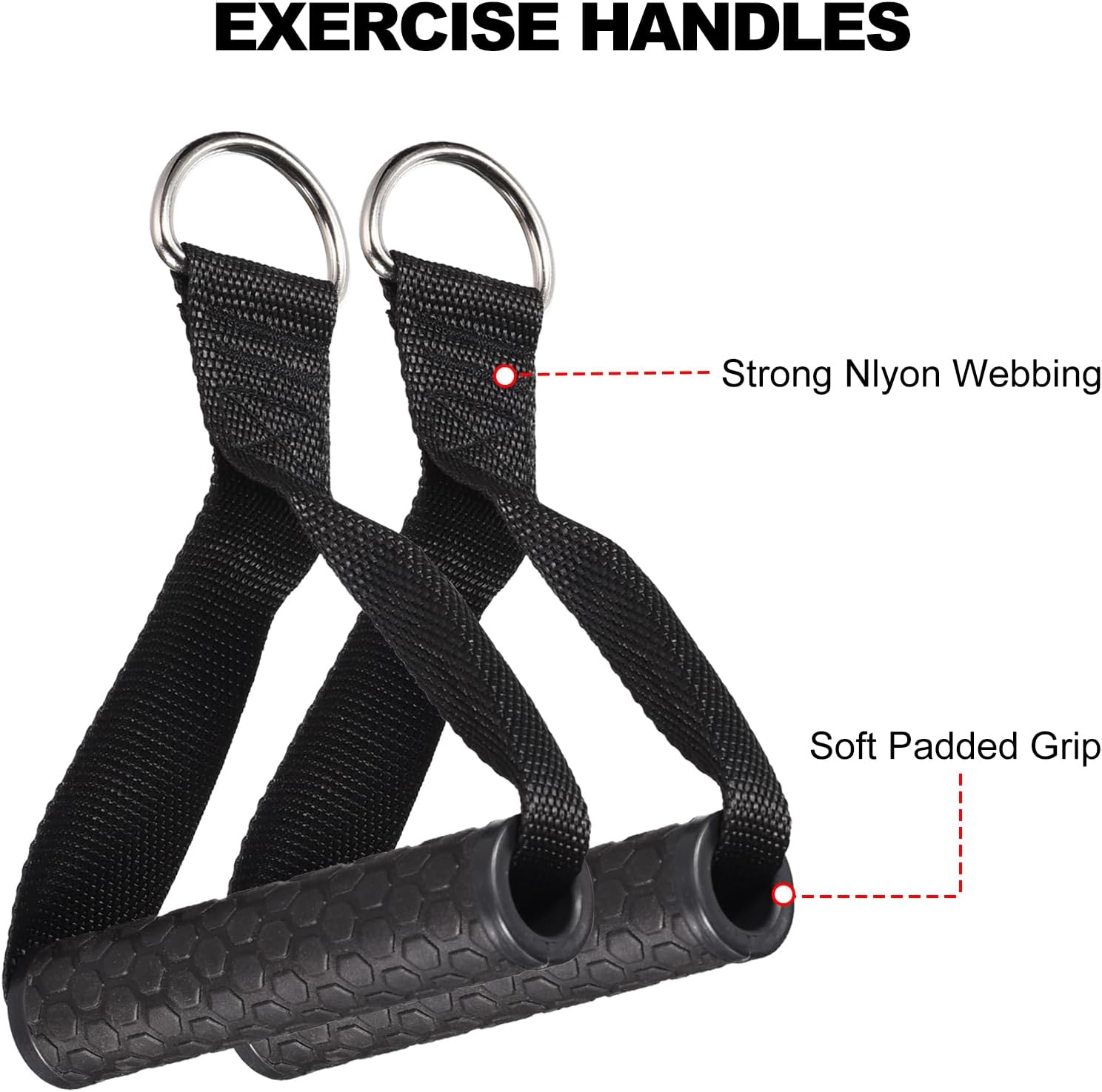 uxcell Tricep Press Down Cable Machine Attachment 1 Set, Double D Handle, V-Shaped Bar, Tricep Rope, Pull Down Straight Bar, Handles for Home Gym Accessories, Silver
