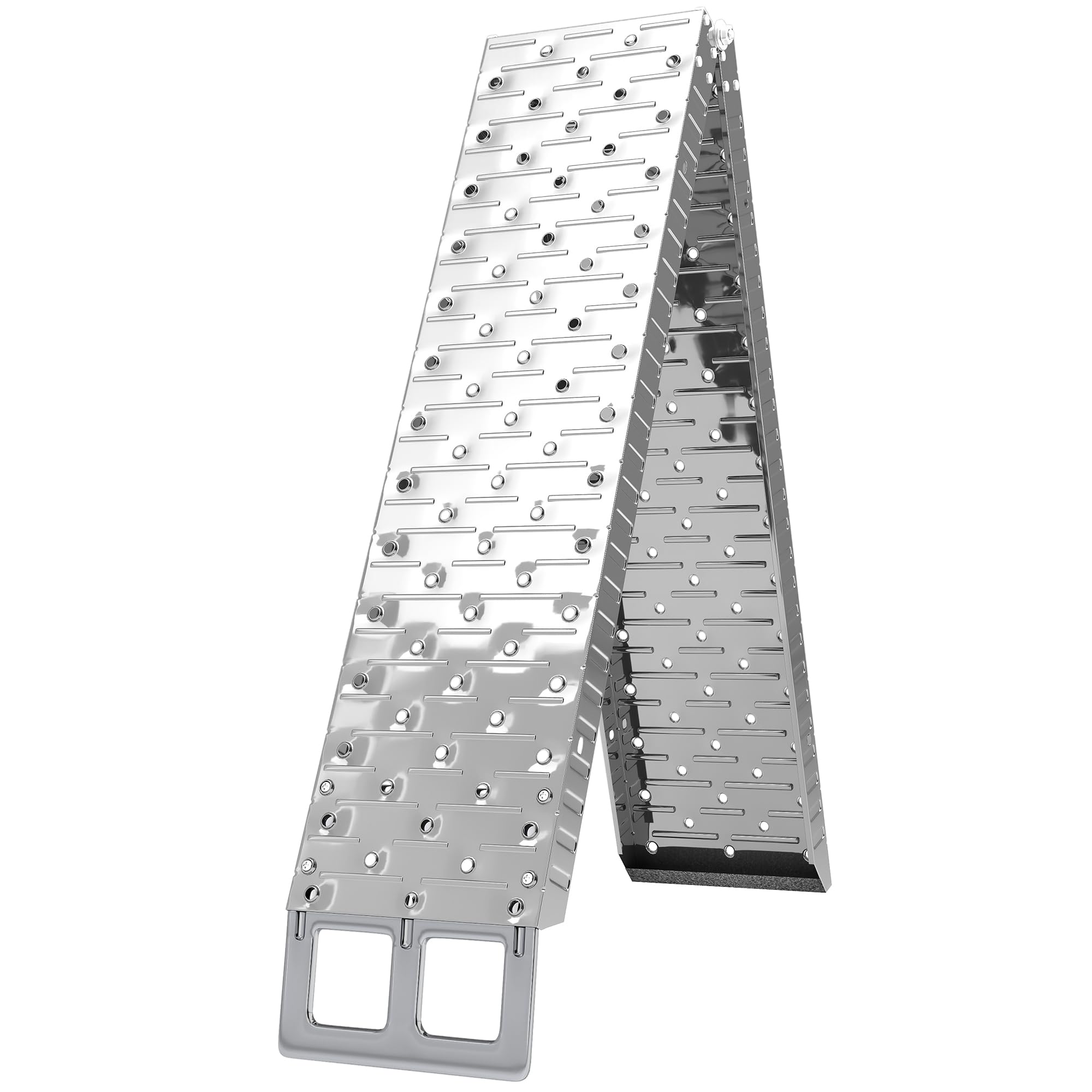 HOMCOM Rampa de carga plegable de acero con carga máxima de 230 kg, que ahorra espacio Rampa antideslizante para motocicletas con ruedas de 22 cm de ancho, para motocicletas y bicicletas, 190x22x8 cm,
