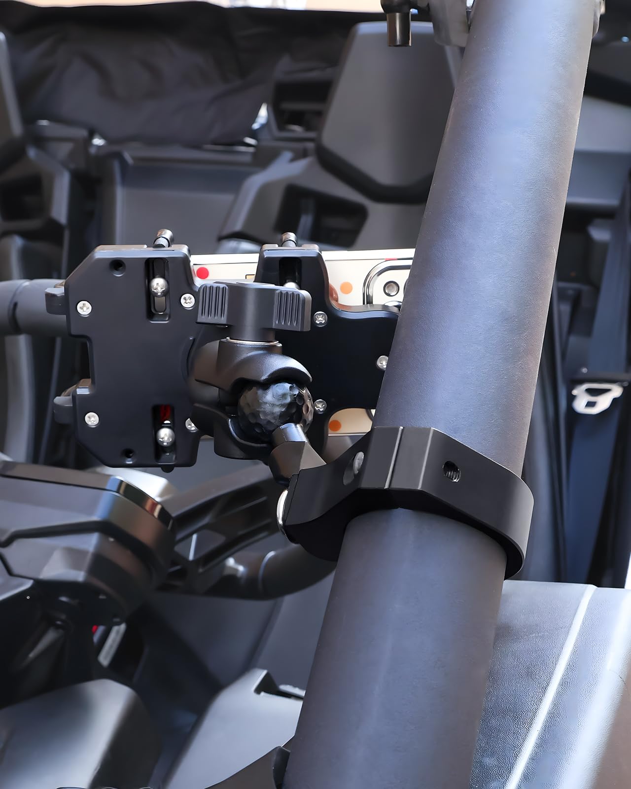 Soporte para teléfono UTV – Soporte de teléfono resistente ajustable de 360°, 8 garras para tubo redondo de 1.75 a 2 pulgadas, compatible con RZR Maverick X3 Ranger Pioneer Talon Teryx