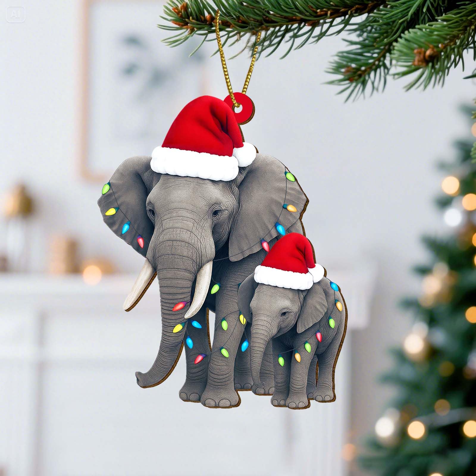 Cute Animal Christmas Ornaments - Wooden Hanging Decorations -2