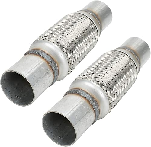 Miniatura 1 de frperce 2 tubos de escape flexibles de 2 x 4 pulgadas con extremos de 8 pulgadas de largo de acero inoxidable resistente, tubo flexible de escape de