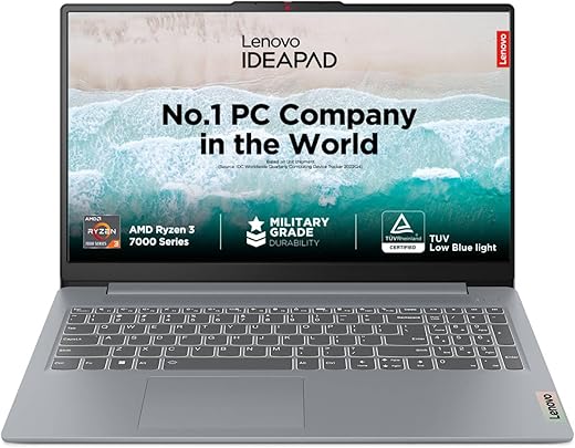 Lenovo IdeaPad Slim 3 AMD Ryzen 3 7320U 15.6 inch (39.6cm) FHD Laptop (8GB/512GB SSD/Windows 11/Office 2021/Alexa Built-in/1Yr ADP Free/3 Month…