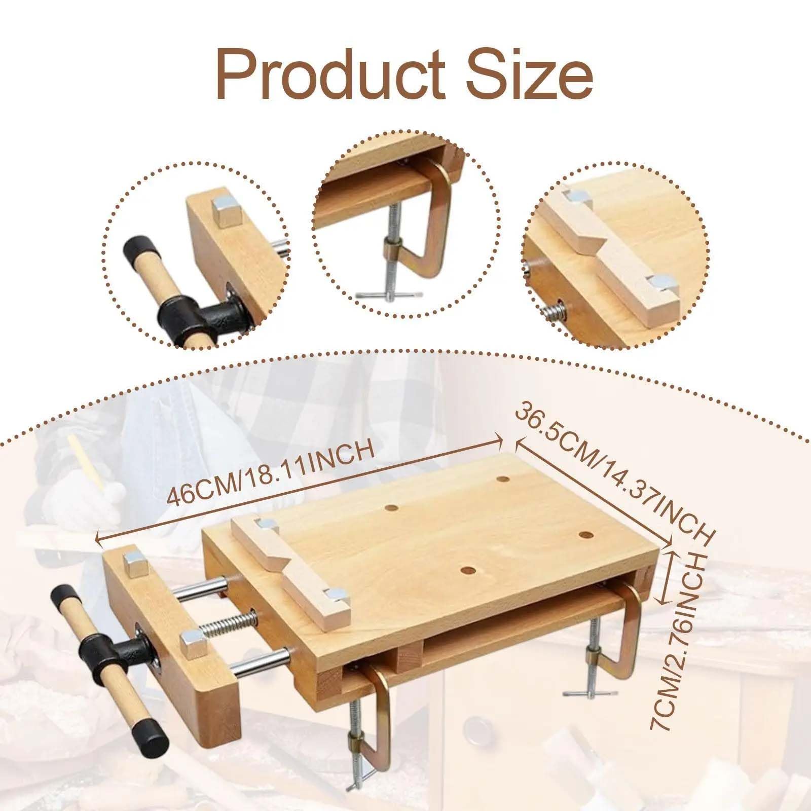 Banco da lavoro portatile con morsa per la lavorazione del legno, design leggero per progetti fai da te, si fissa a qualsiasi piano di lavoro per lavori e riparazioni stabili del legno