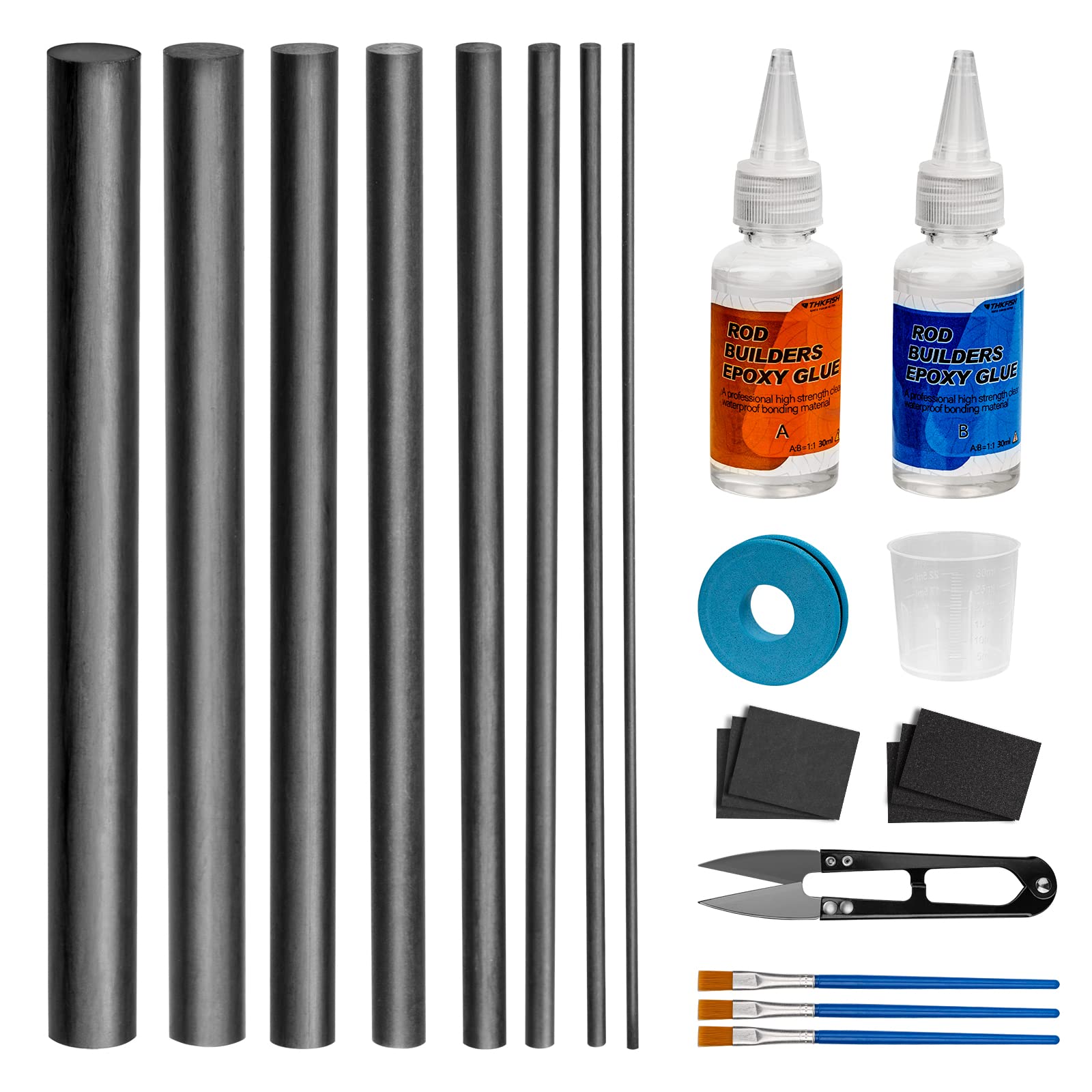 Buy THKFISH Fishing Rod Repair Kit with Carbon Fiber Sticks Rod Tips