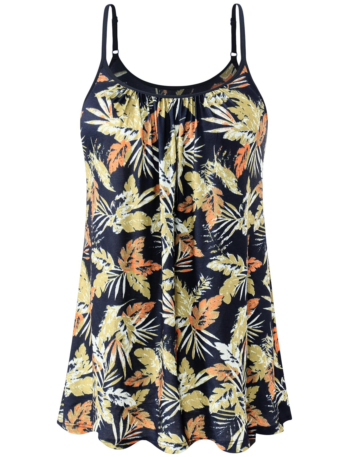 vislivin Top mit Integriertem BH Damen Unterhemd Spaghettiträger Tops Loose Tank Ärmellose Bluse Trägertops S-XXXXL