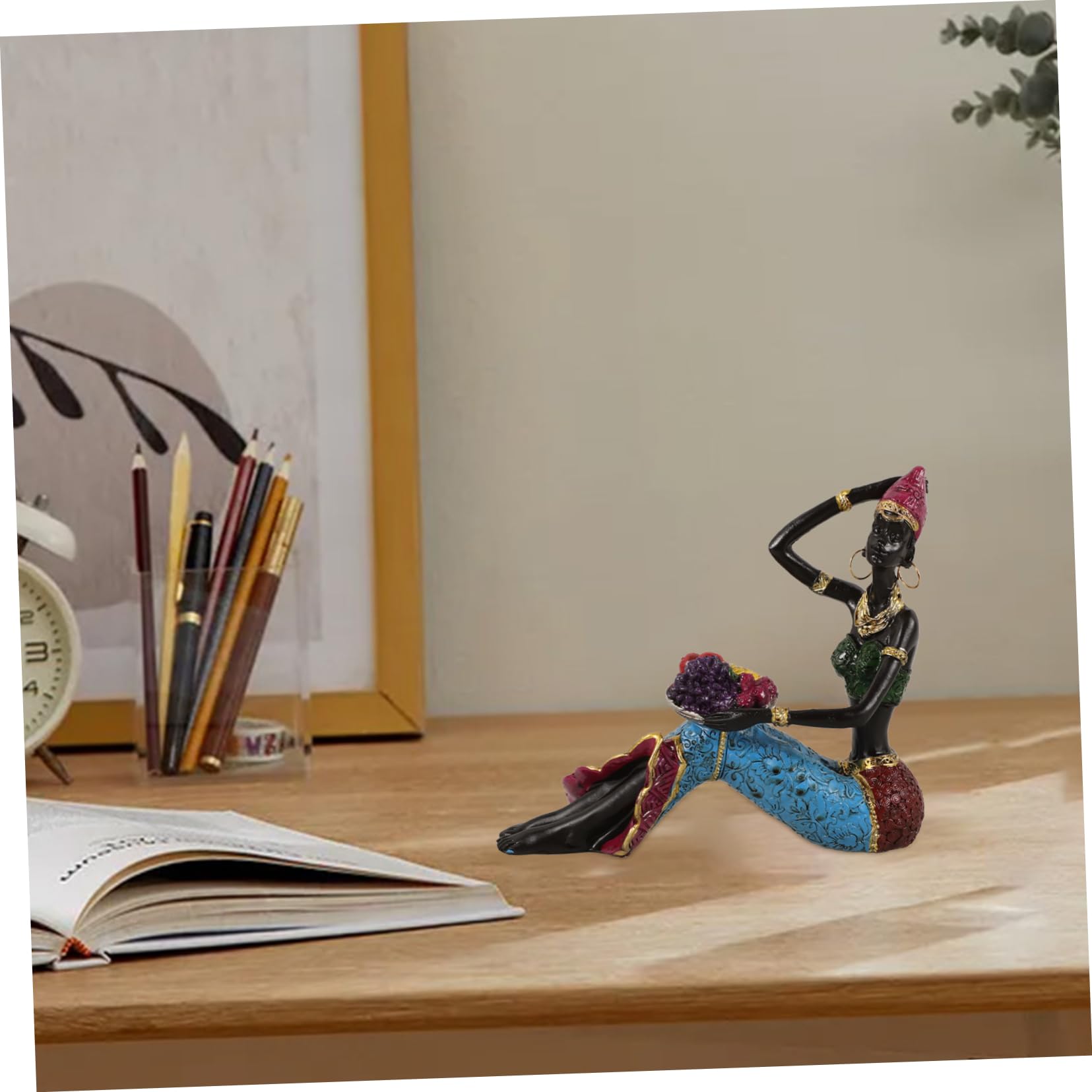Amazon.co.jp: HOOTNEE 工芸品 置物 アフリカ 女性 置物 樹脂 アフリカ