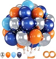 Vista 24 de Juego de 60 globos de color morado y blanco para cumpleaños de niñas, temática de princesa con confeti dorado, globos de látex de 12 pulgadas