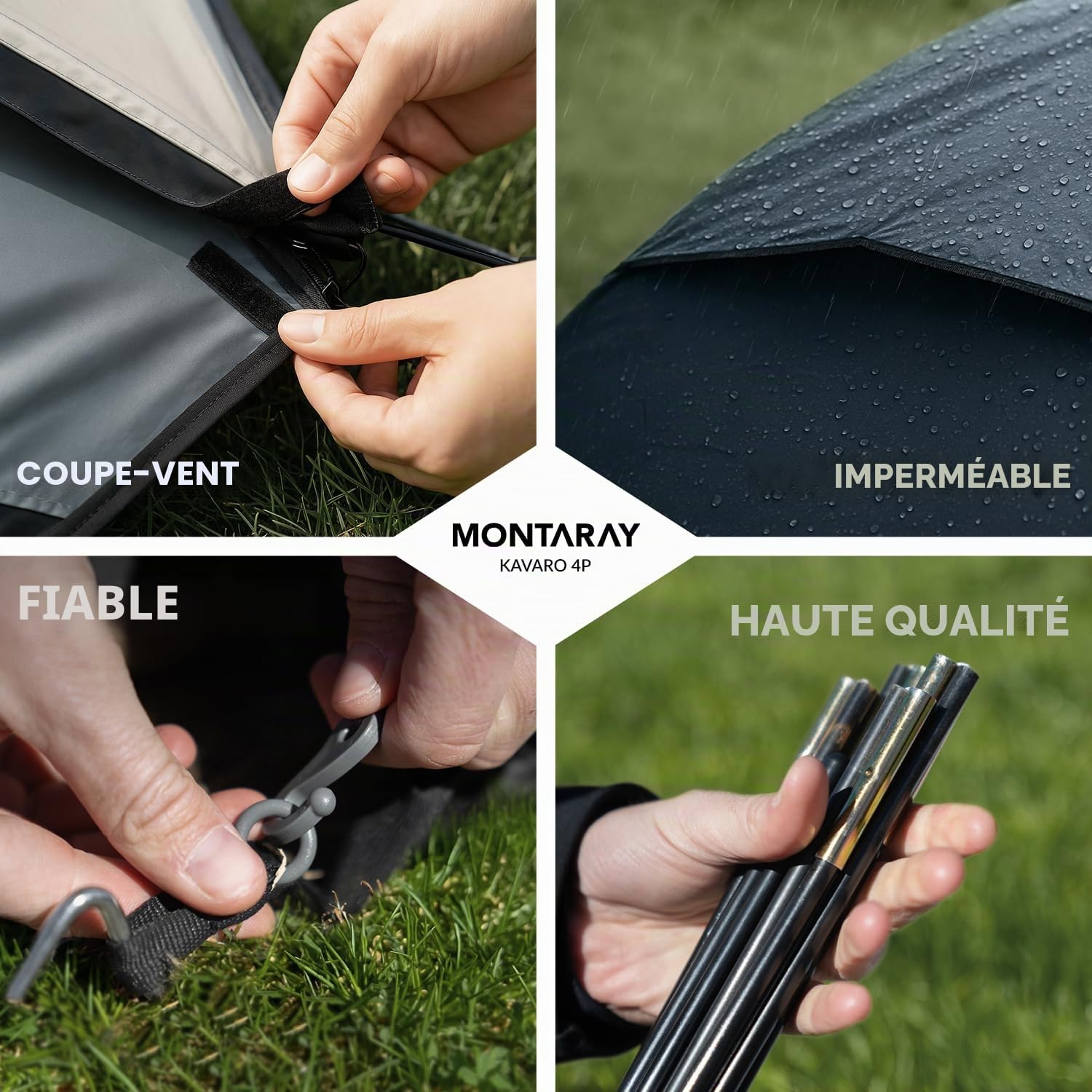 Tente de camping pour 2 et 4 personnes, double paroi avec protection anti-moustiques, montage rapide, imperméable, coupe-vent et respirante, légère, pliable avec sac de transport, idéale pour