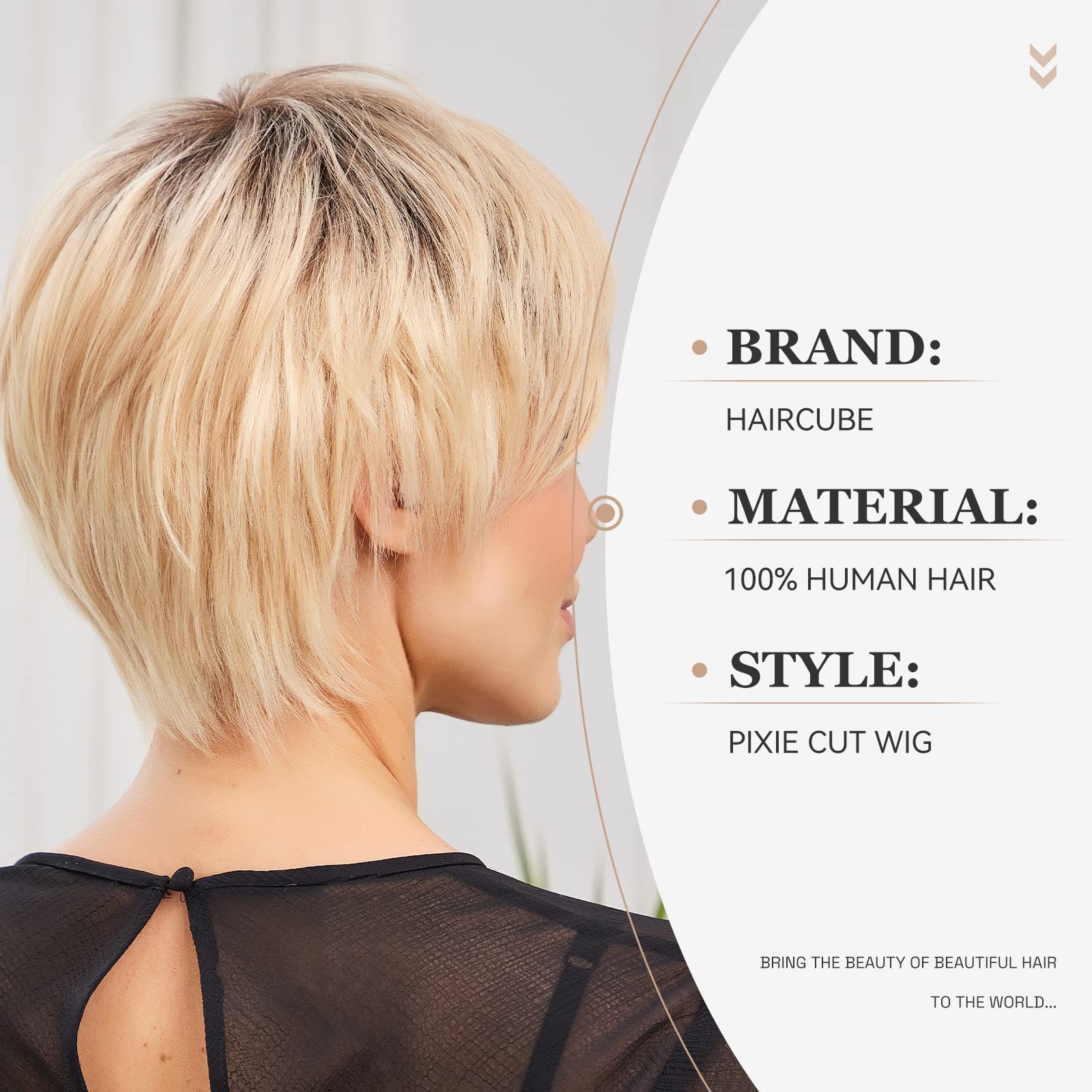Amazon.com : HAIRCUBE Short Ombre Blonde 100% Human Hair  display picture 3