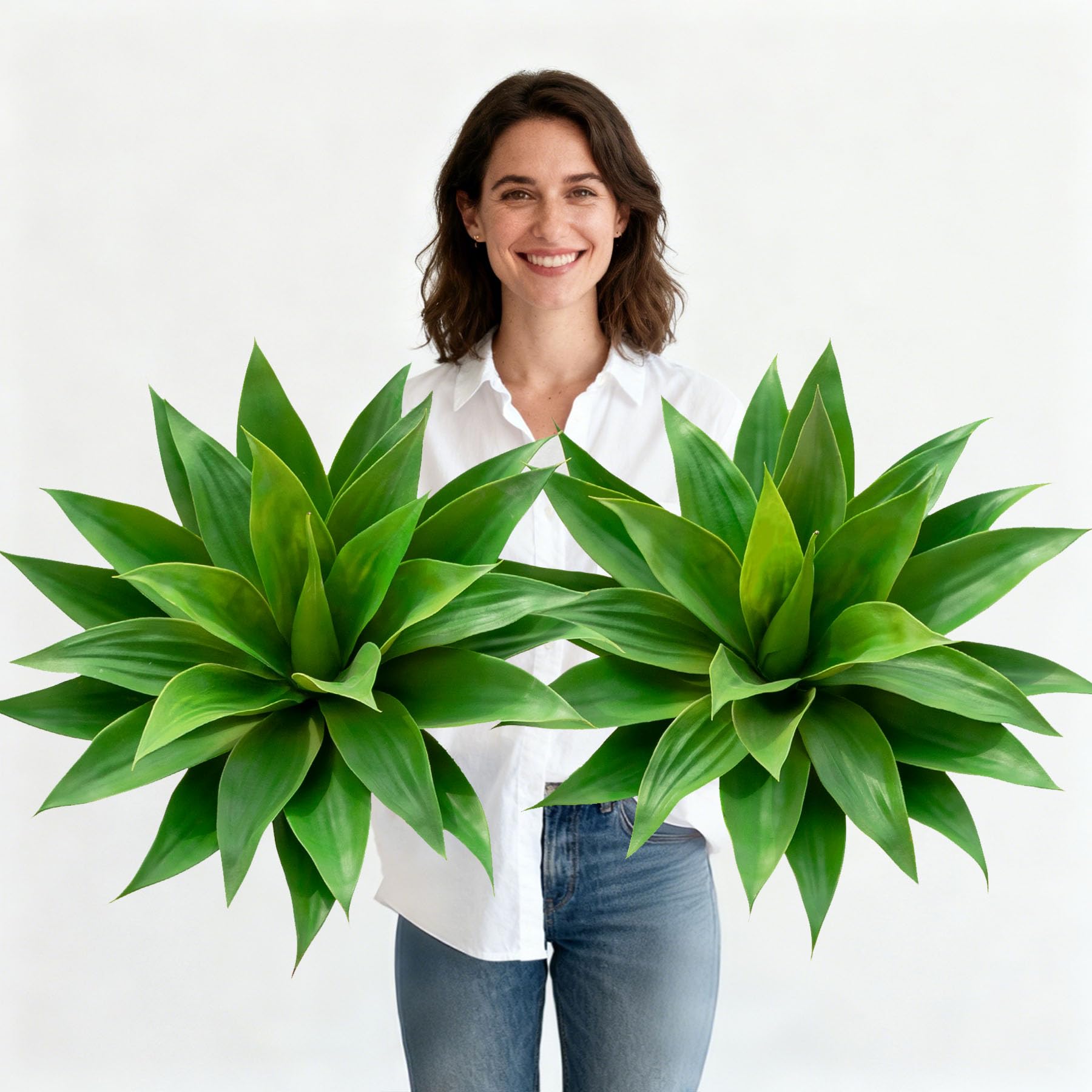 ENALGRE Artificial Flowers for Outdoors Artificial Agave Fake Plants Faux Agave Artificial Plants Outdoor Fake Flowers Outdoor Faux Plants Indoor Uv