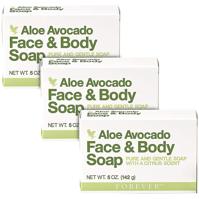 Sabonete facial e corporal Forever Living Products com aloe vera e abacate, pacote com 3