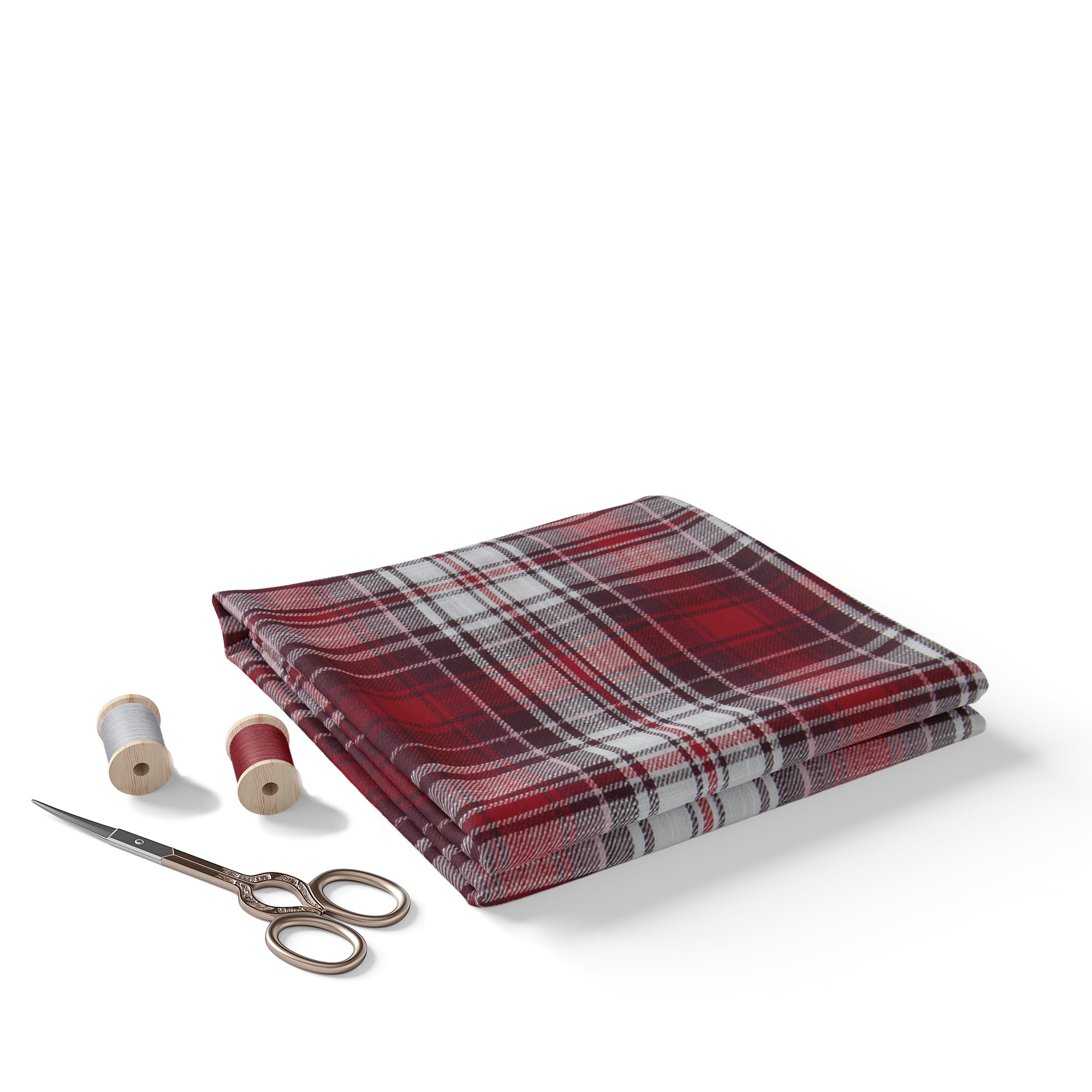 BIGREAMS Unstitched 100% Cotton Tartan Checkered Shirt Fabric For Men's-image-27