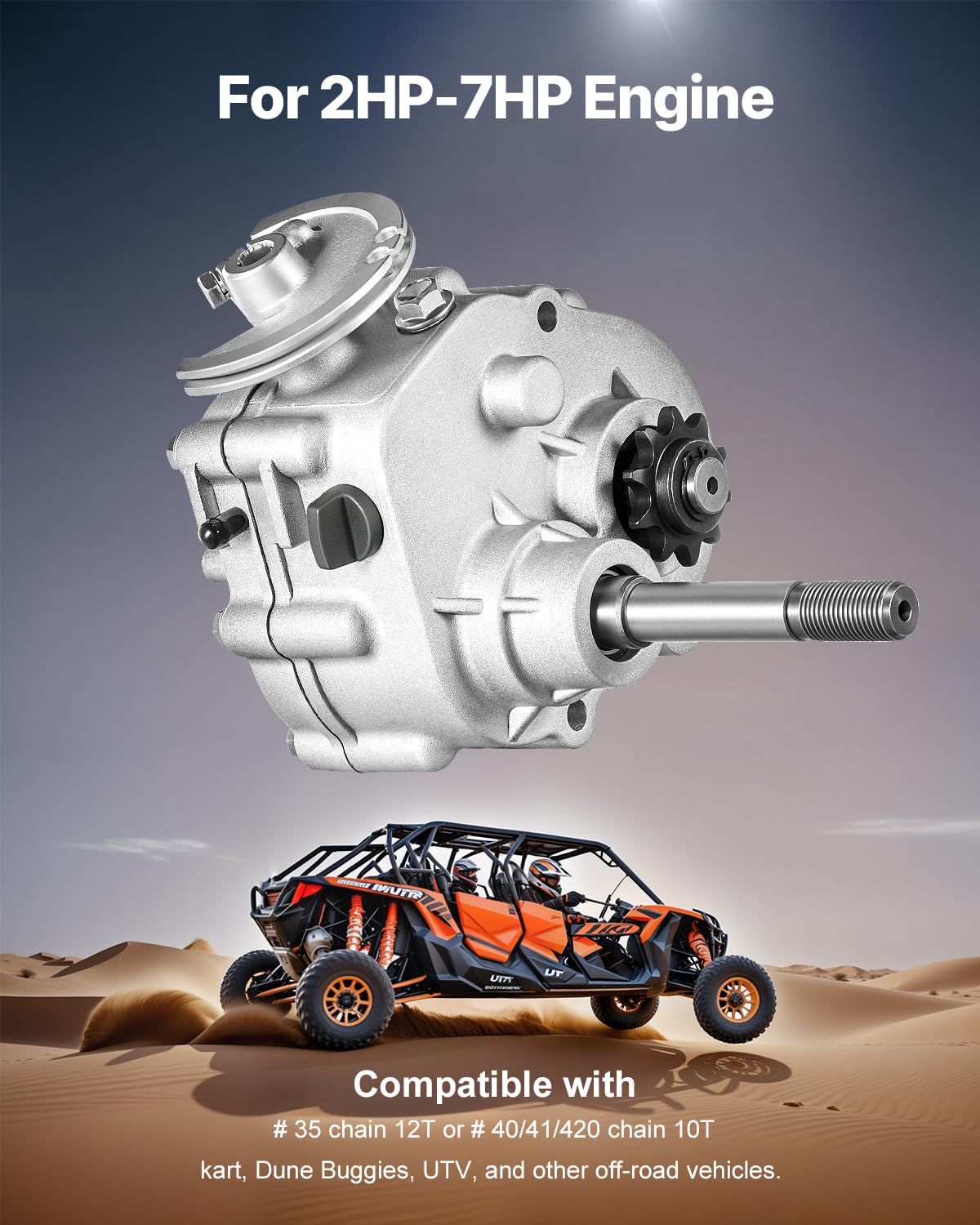 VEVOR Frizione di Trasmissione Motore da 2-7 CV, Frizione di Trasmissione 2300 giri/min con 3 Modalità di Cambio Asse Bilanciato Dinamico, Frizione a Cambio Rapido per Kart UTV, Frizione Motore