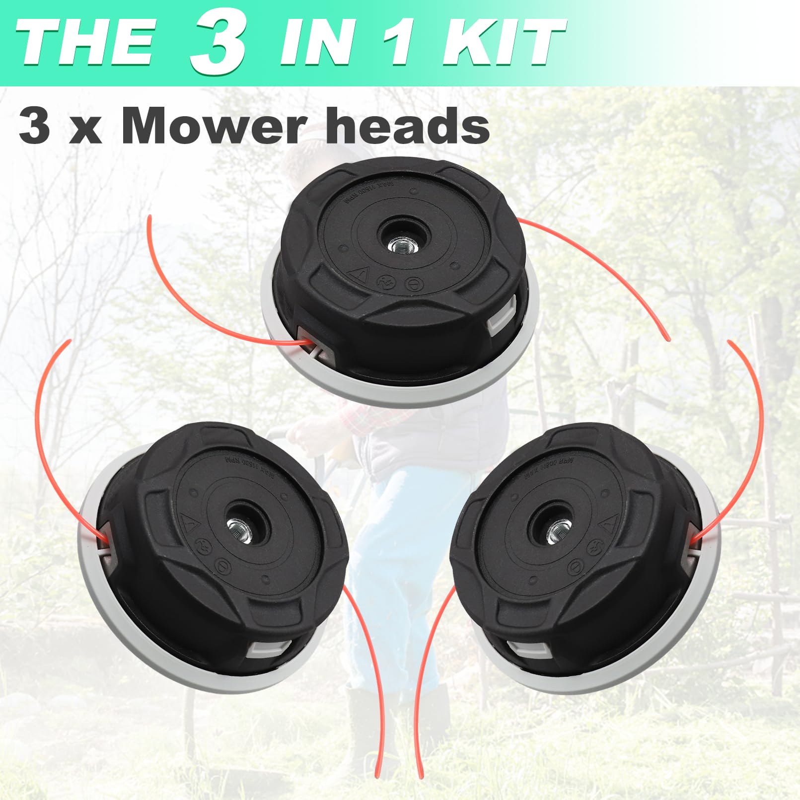3 Pièces Tête de Fauchage pour STIHL C 26-2 Autocut, ADEFOL Tête de Débroussailleuse pour Stihl FS55 FS56 FS70 FS80 FS85 FS87 FS89 FS90 FS91 FS94 FS111 FS120 FS131 FS240 et la Série