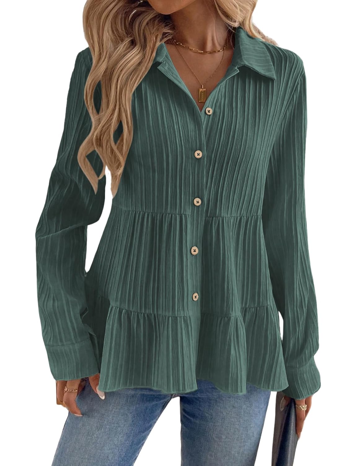 TOPLOT Tops for Women || Button-Up Tunic || Women Shirt (5247)