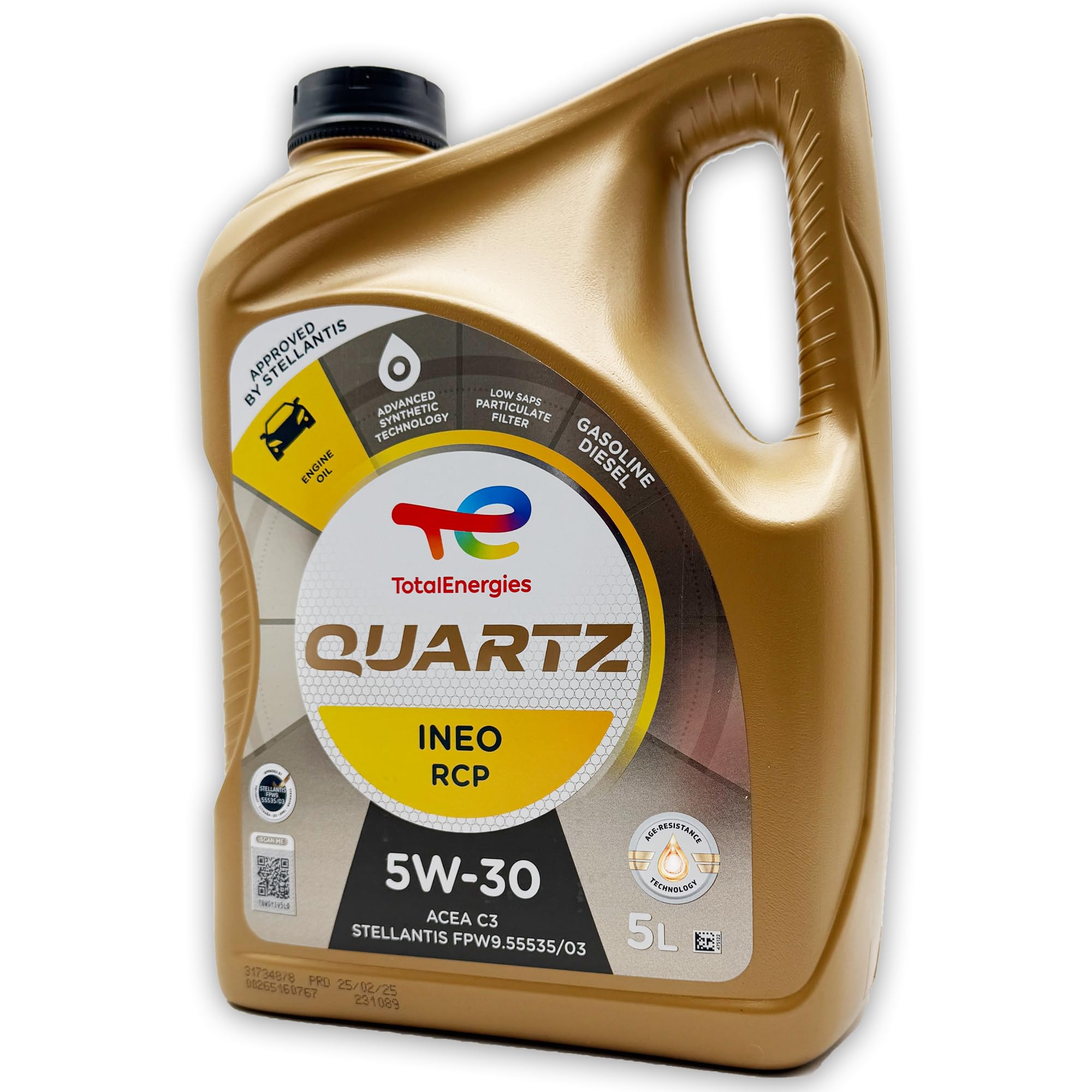 Total Quartz Ineo RCP 5W-30 | 8 L | kompatibel mit Stellantis FPW9.55535/03 | PSA B71 2290 | 8 Liter | mit Trichter |