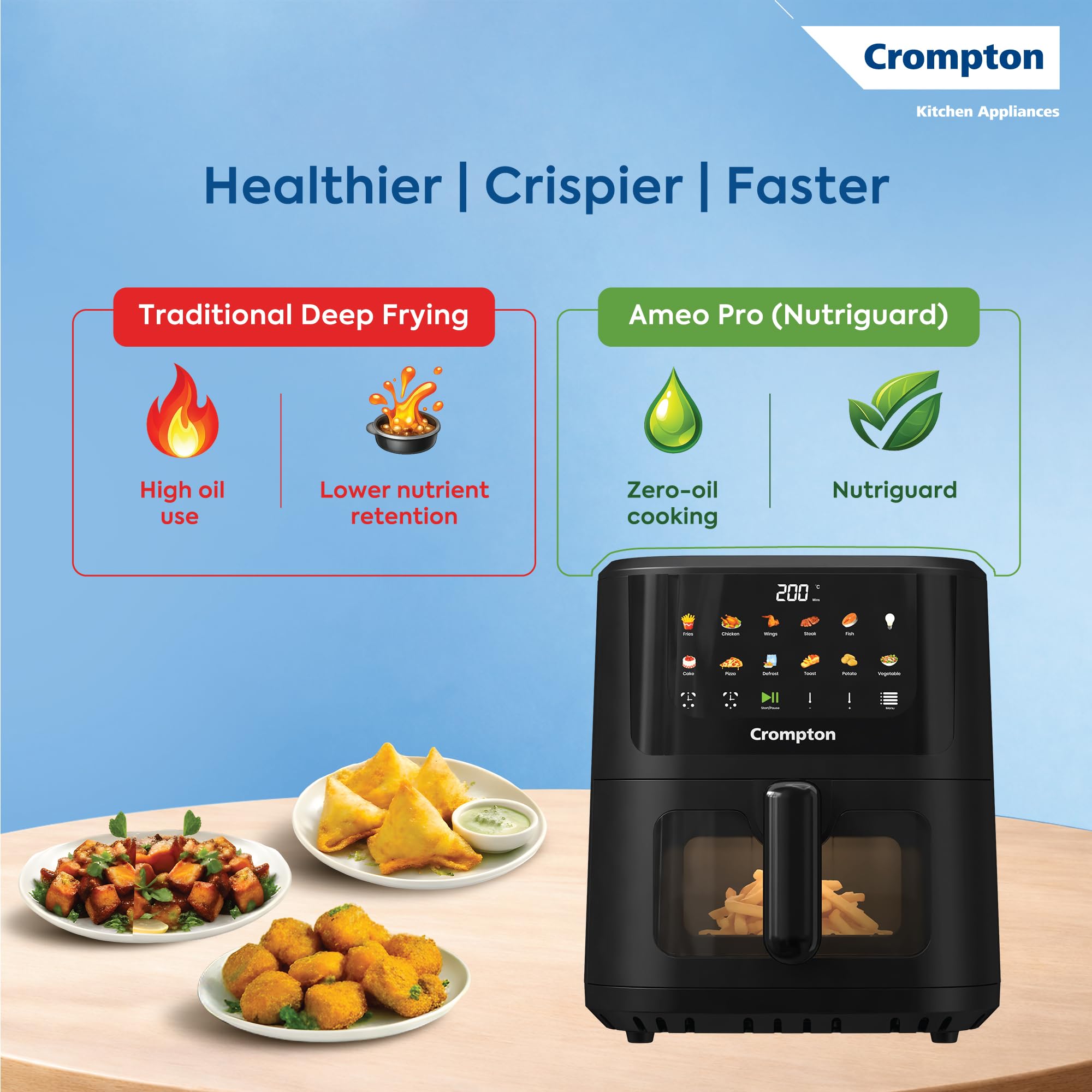 Crompton Ameo Pro Air Fryer - Crispy, Healthy Cooking -3