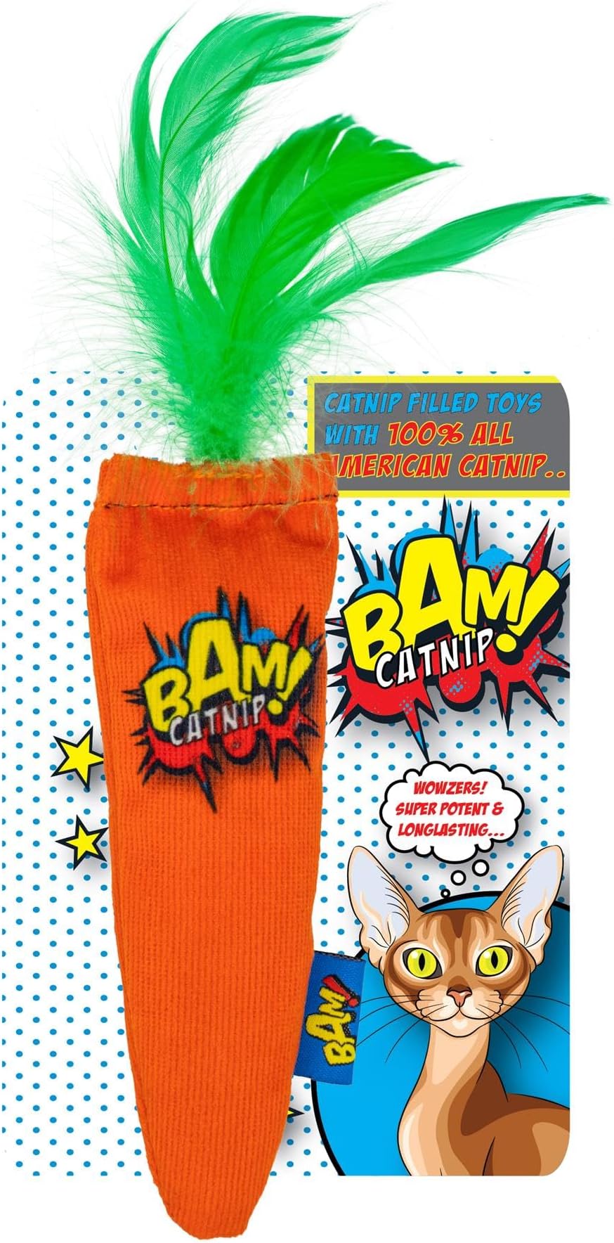 Bam CATNIP 100% AMERICAN STRONG CATNIP CAT TOYS (CATNIP CARROT)
