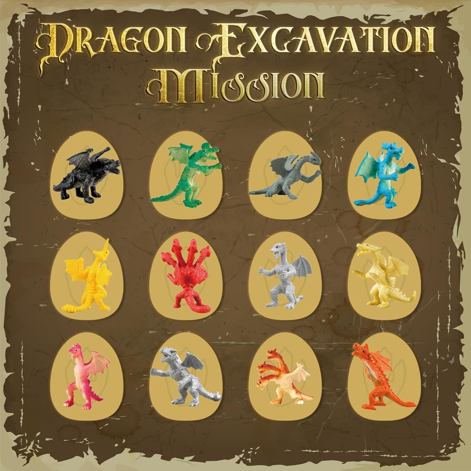 Dragon Egg Dig Kit - Unearth Dragon Toys with Excavation Guidebook - Educational STEM Toys for Kids