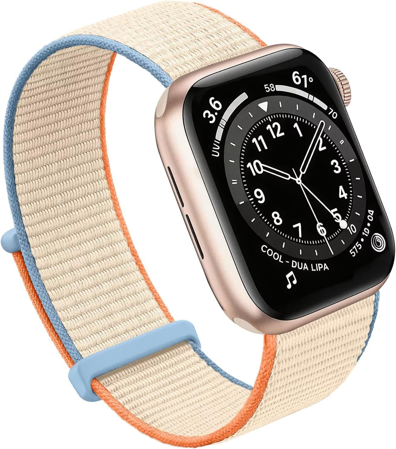 Bifeiyo Compatible with Apple Watch Bands Women Men 46MM 45MM 44MM 42MM 41MM 40MM 38MM,Nylon Sport Loop Strap for iWatch Series 10 9 8 7 6 5 4 3 2 1 SE Ultra(38/40/41/S10-42mm,Cream)