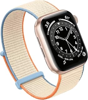 Bifeiyo Compatible with Apple Watch Bands Women Men 46MM 45MM 44MM 42MM 41MM 40MM 38MM,Nylon Sport Loop Strap for iWatch Series 10 9 8 7 6 5 4 3 2 1 SE Ultra(38/40/41/S10-42mm,Cream)