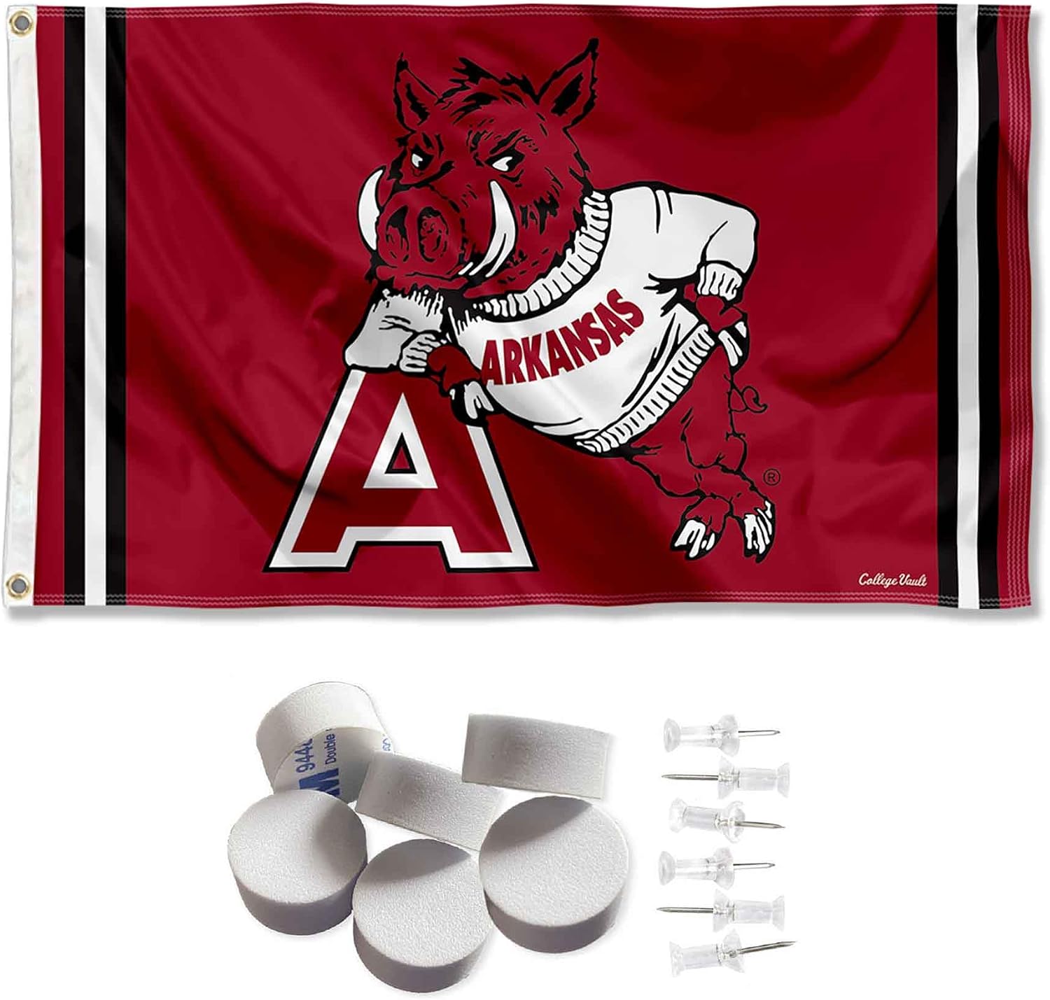 Arkansas Razorbacks Retro Vault Throwback Banner and Tapestry Wall Tack Pads