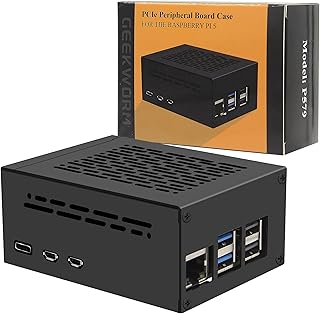 Geekworm P579-V2 Case | Raspberry Pi 5 Compatible, PCIe M.2 NVMe SSD Shield Top, Active Cooler Support, Black