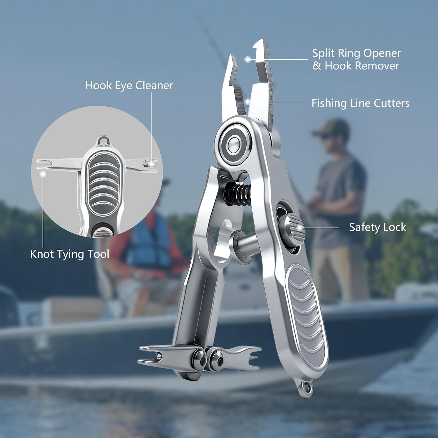 Multifunctional Fishing Line Cutters – Fly Fishing Nippers with Retractors, 420 Stainless Steel Knot Tying Tool and Braided Line Scissors Clippers, Rustproof Fishing Gear Gifts for Men