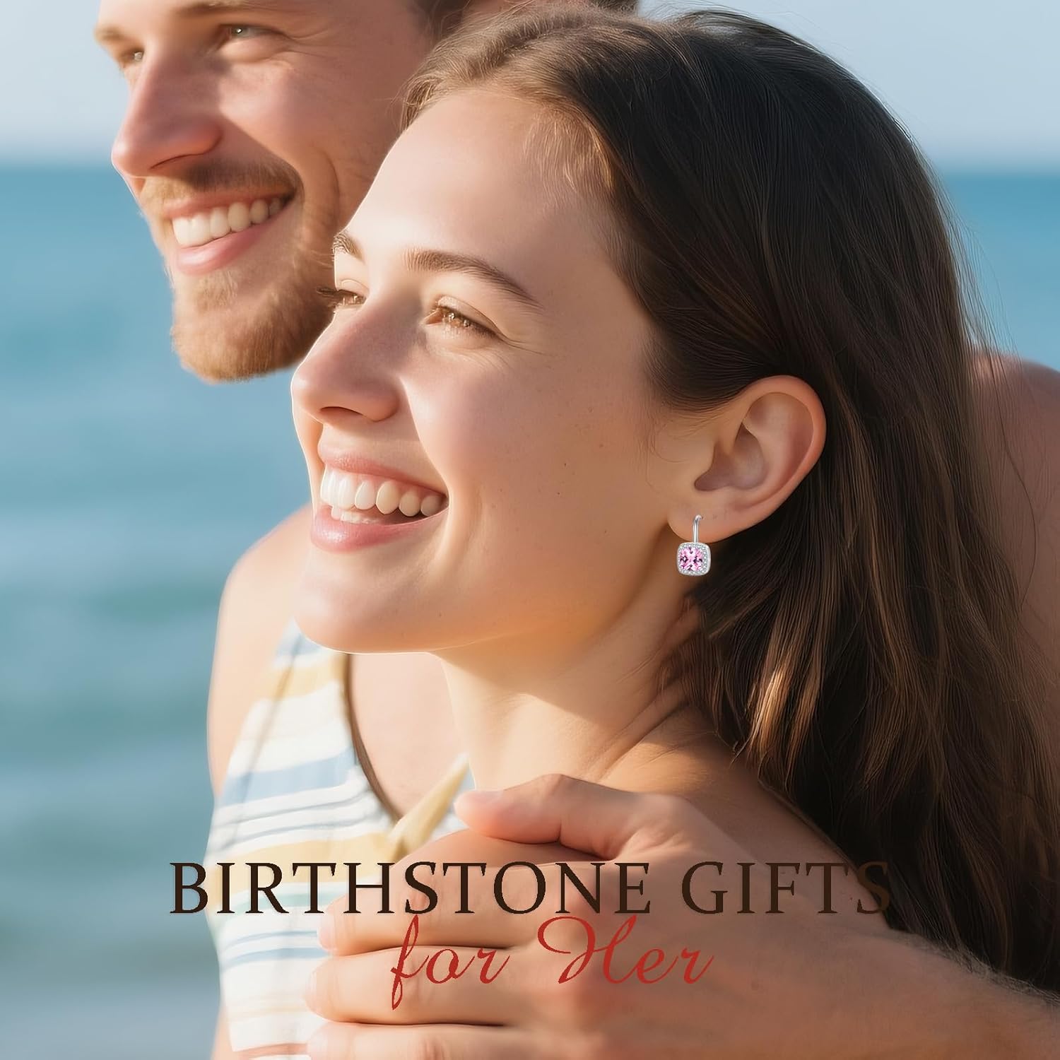 Cushion Cut Halo Earrings Solid 925 Sterling Silver Hypoallergenic Classic Square 7mm CZ Leverback Birthstone Earrings Jewelry Gifts for Women - Image 3