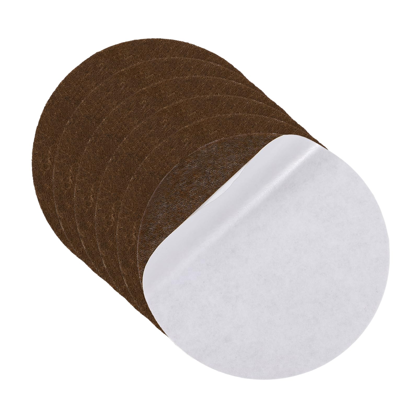 sourcing map 6Pcs Lamp Base Felt, 11cm Dia 2mm Thick Adhesive Round Soft Felt Furniture Pads, Non-Slip Anti-Scratch Backed for Reading Light Table Lamp DIY Craft, Coffee
