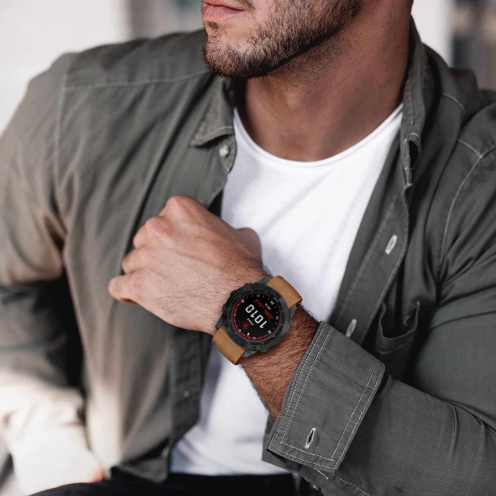 Cuir Fenix 7 Bracelet, 22 Cuir Bande Quick Fit Bracelet Pour Fenix 6