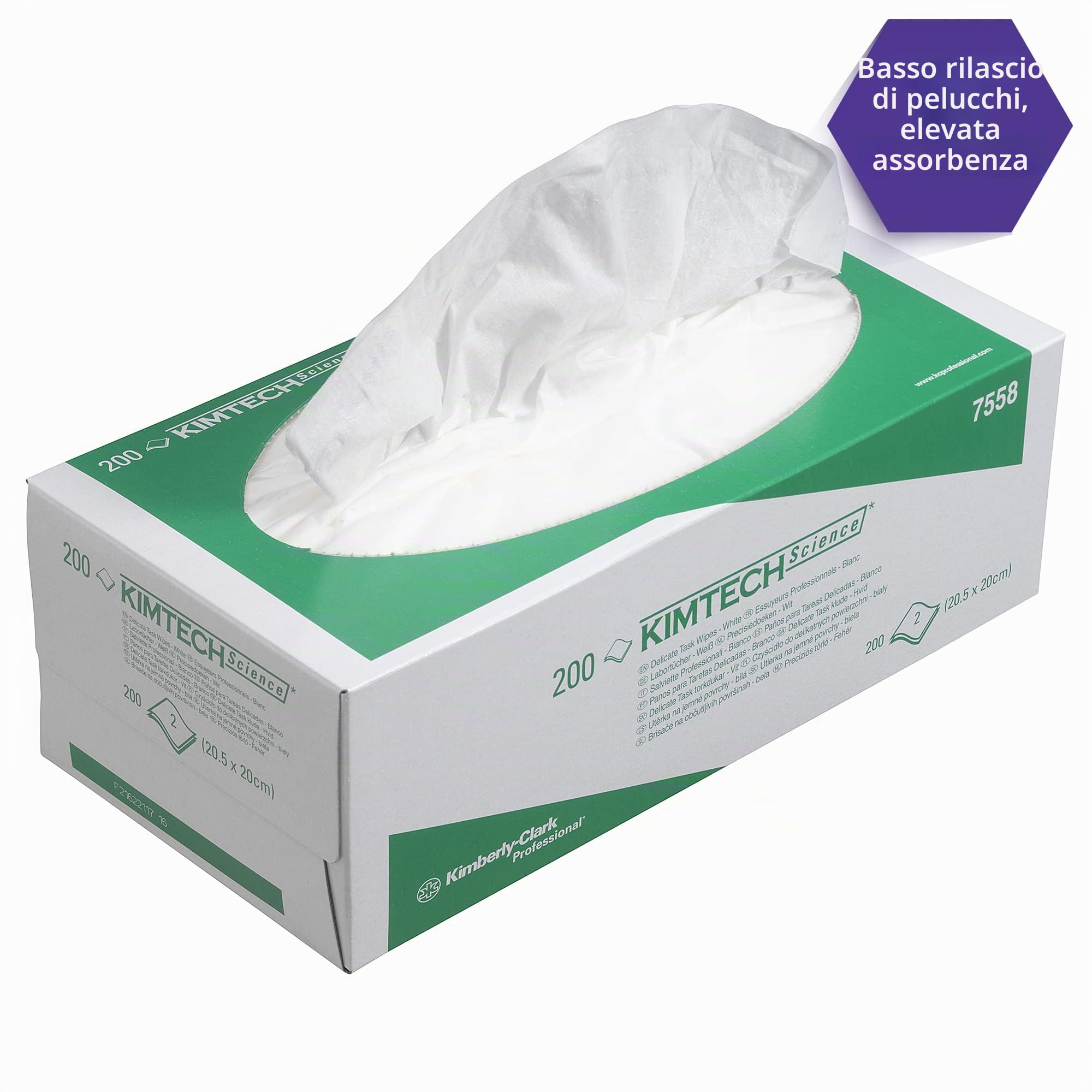 Kimtech PANNI PER LA PULIZIA DI PRECISIONE SCIENCE 15 cartons x 200 white 2 ply sheets = 3000 sheets