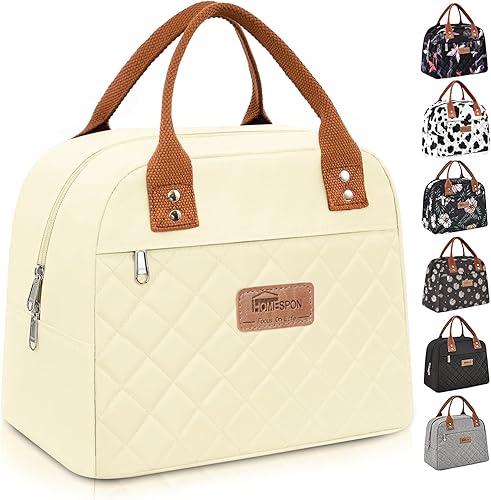 Miniatura 1 de HOMESPON Bolsa de almuerzo para mujer, portátil, aislada, bolsa de almuerzo grande, bolsa de almuerzo con bolsillo para oficina, trabajo, picnic,