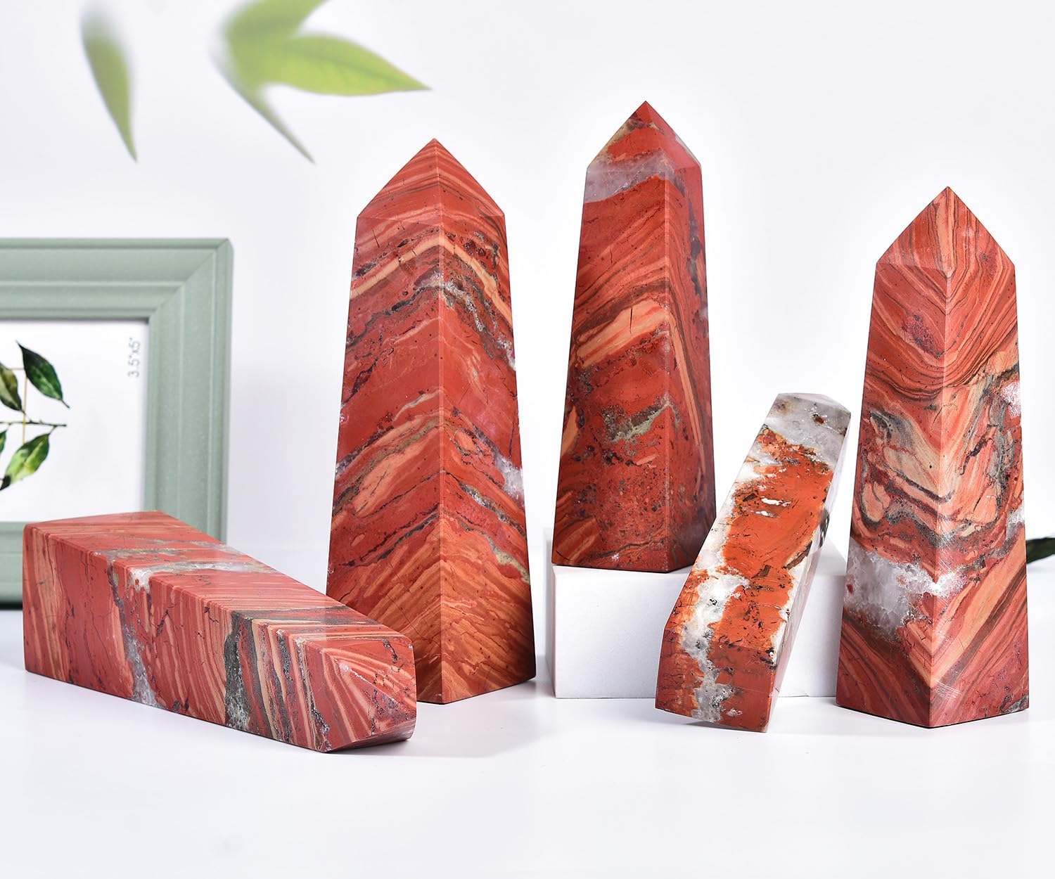 JIC Gem Red Jasper Crystal Tower Large Healing Crystal Wand 4 Faceted Point Obelisk Reiki Meditation Gemstone Decoration 0.6-1.1 Lbs - Image 7