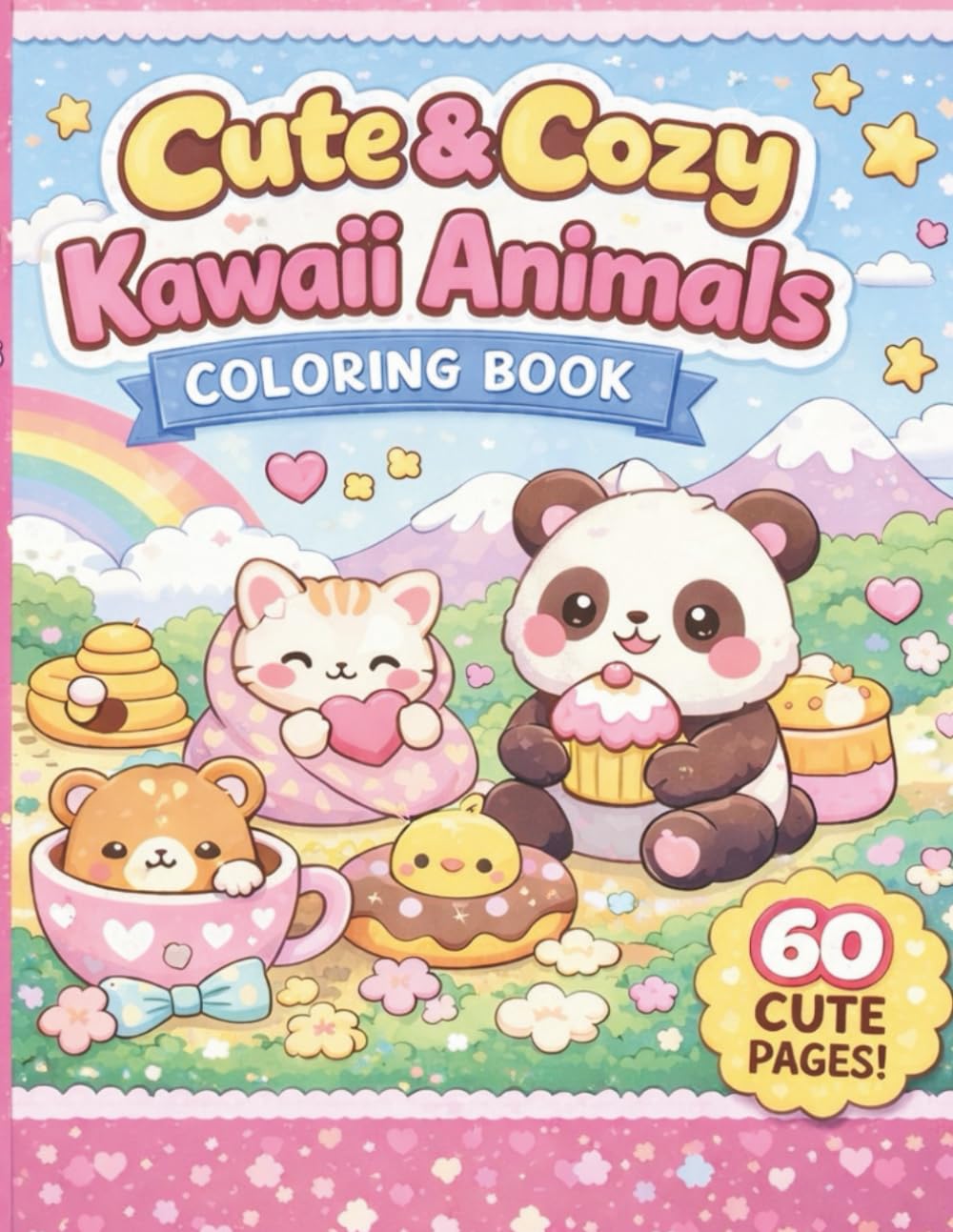 Cute Cozy Coloring Book for Stress Relief
