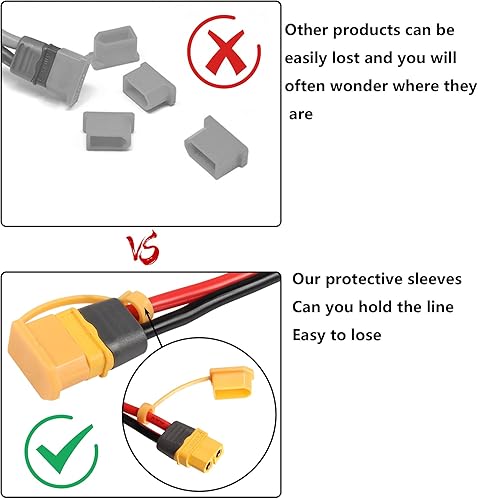 Miniatura 5 de CERRXIAN 20 tapas protectoras de enchufe XT60 XT60, conector de enchufe XT60, protector de pérdida de polvo, tapón aislado para batería RC Lipo,