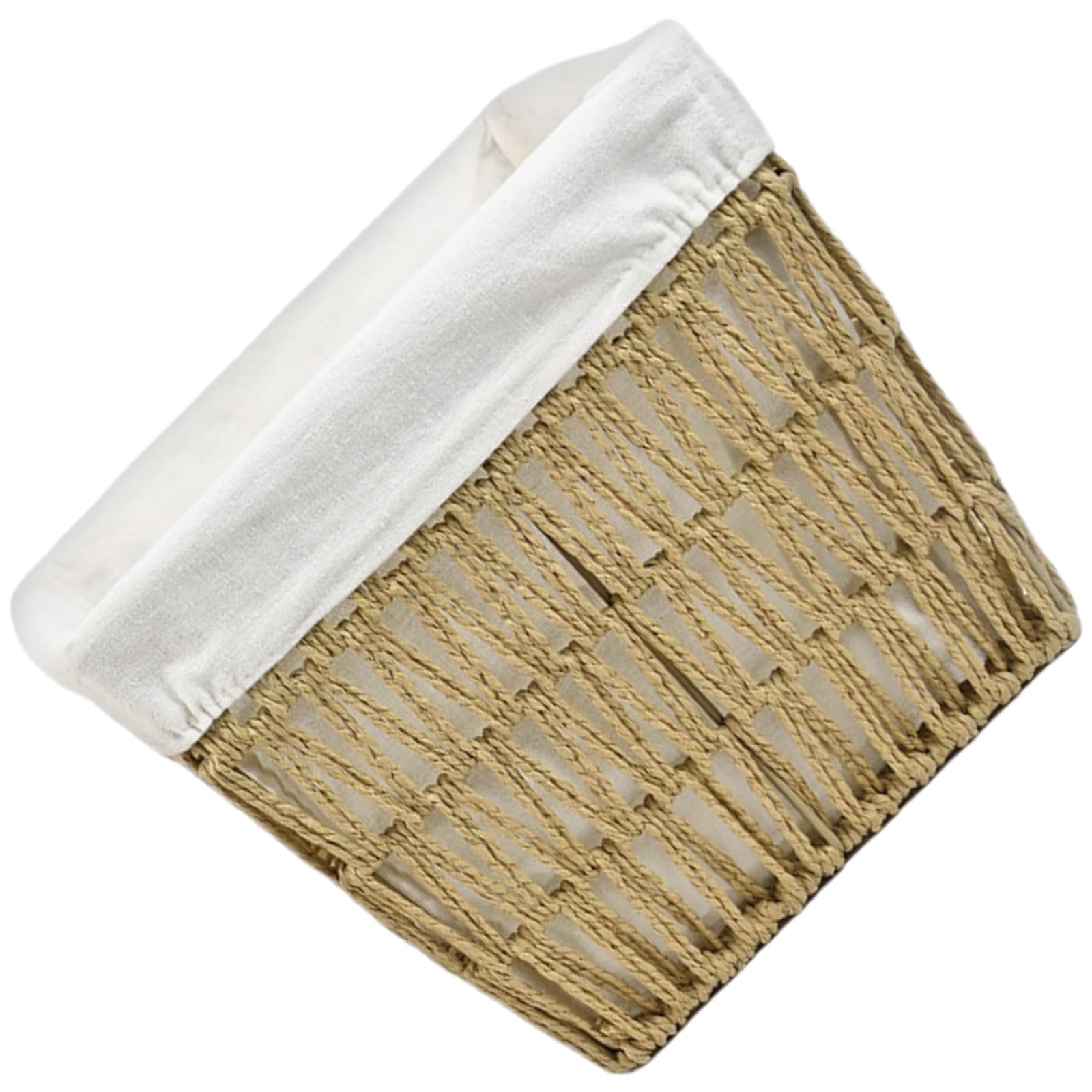 Cesta de almacenamiento de ratán natural para el salón y la oficina moderna
