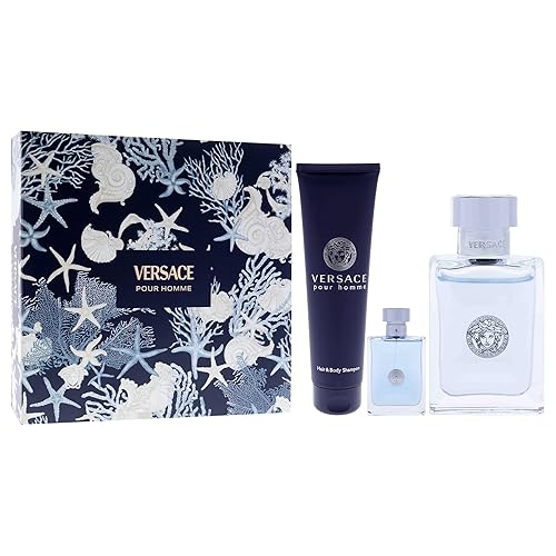 Miniatura 3 de Versace Pour Homme - Juego de regalo de 3 piezas de 3.4 onzas EDT en aerosol, 0.17 onzas EDT Spray (Mini), gel de baño y ducha de 5 onzas