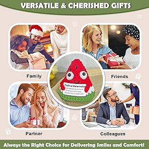 Krinisou Positive Animals Watermelon Gifts, Crocheted Emotional Inspirational Fruit, Funny Mini Crochet Encouragement Gift for Women Her Friends