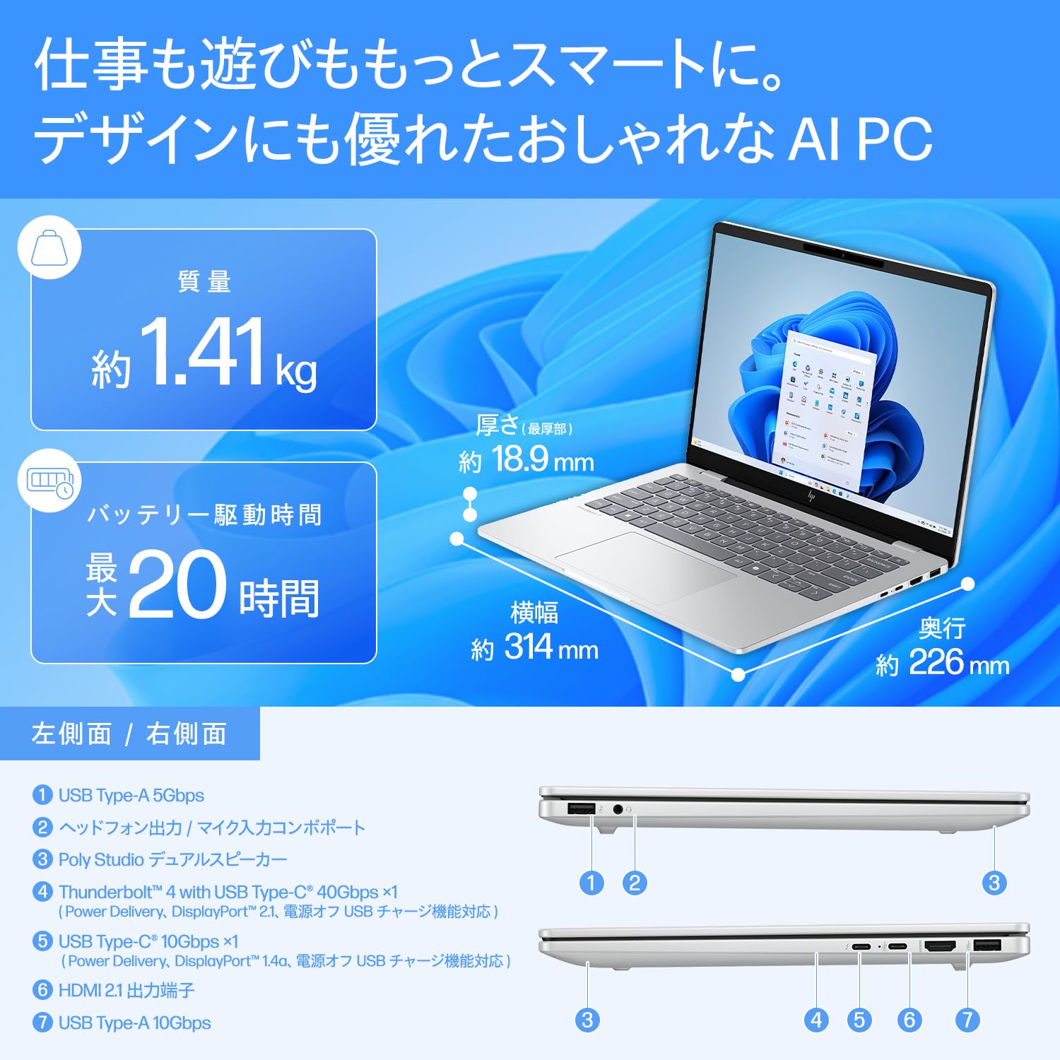 Amazon.co.jp: HP ノートパソコン OmniBook 7 14-fr 14.0インチ