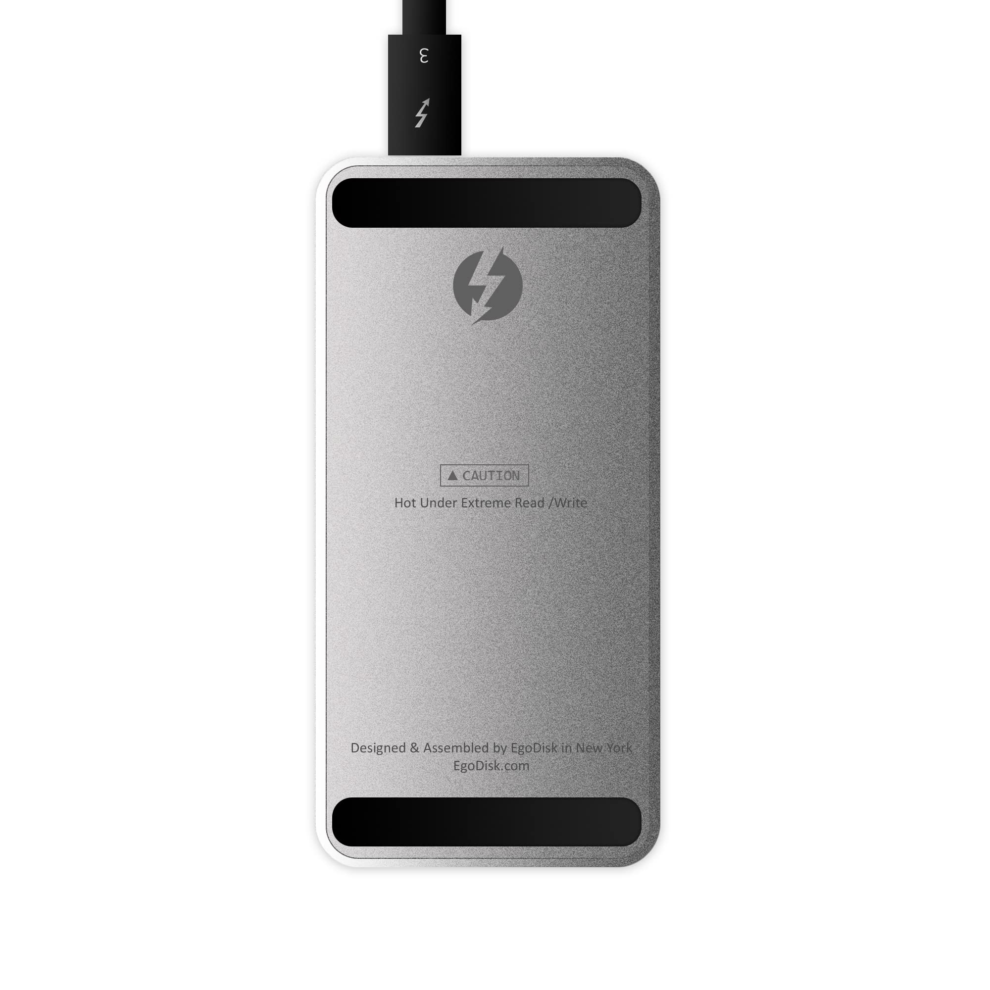 EgoDisk Travel PRO 1TB External SSD (Read/Write Speed Up to 2700 MB/s, Thunderbolt 3 & 4, USB Type-C, Aluminum, Intel Certified)