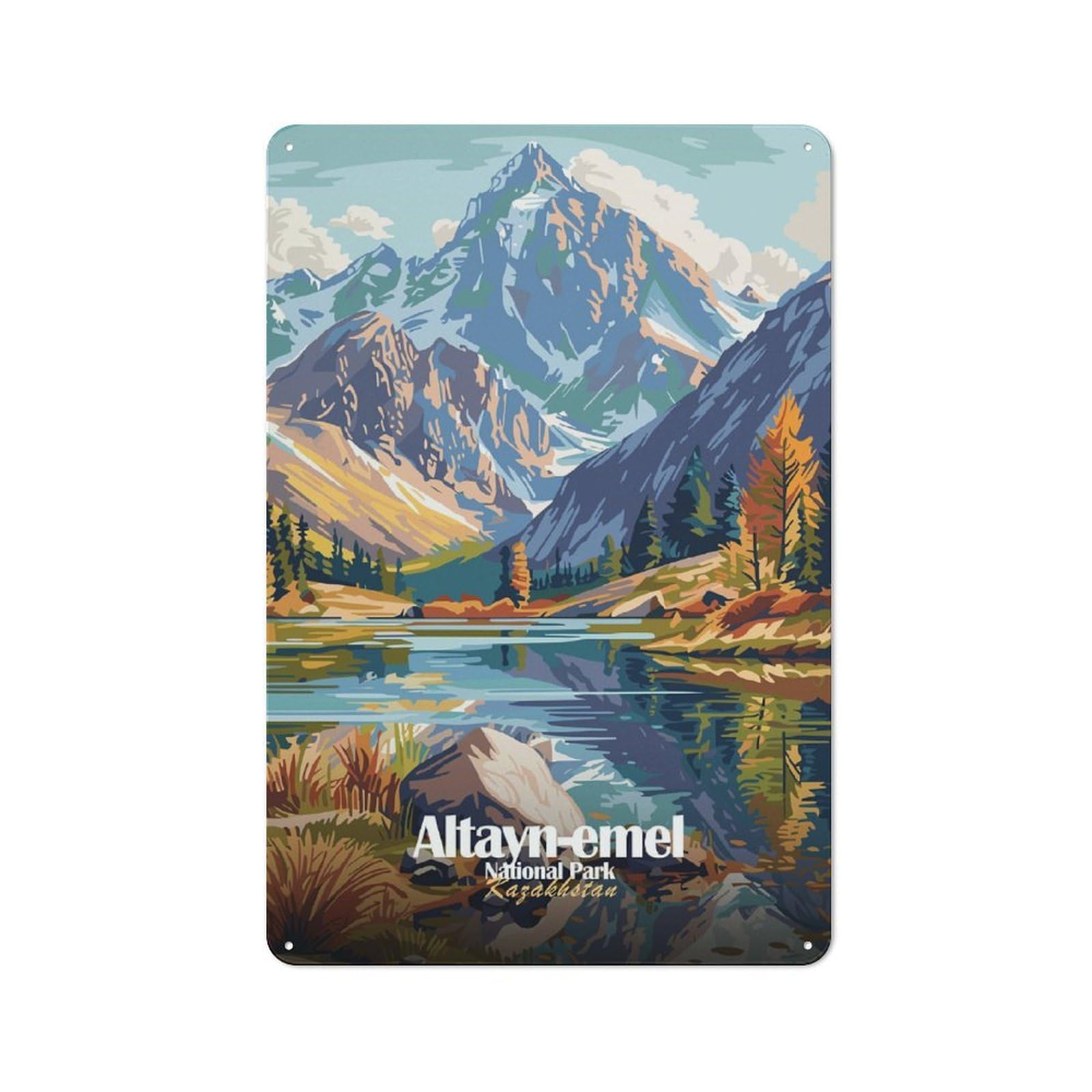 Junmoney Altyn-Emel National Park, Kazakhstan Retro Kitchen Metal Sign 30X20cm Featuring Bistro Wall Plaque For Restaurant, Kitchen, Counter Or Breakfast Nook
