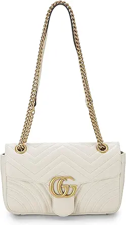 Gucci, Pre-Loved White Leather GG Marmont Shoulder Bag Small, White : Luxury Stores
